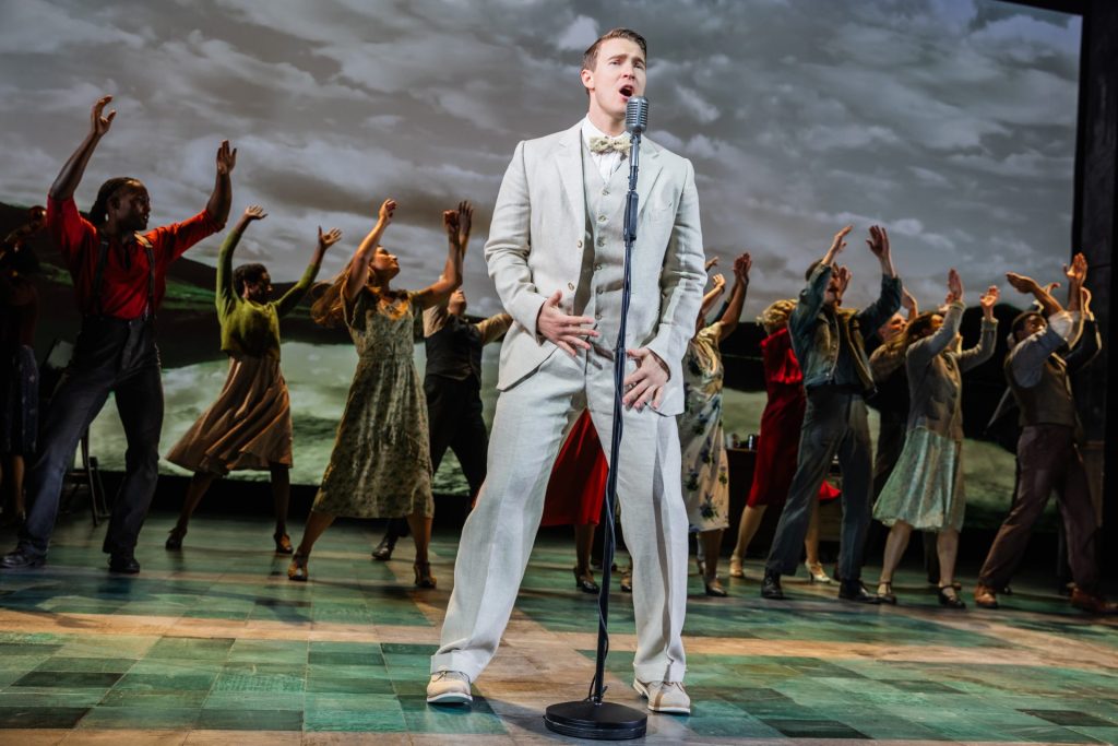 A Beautifully Melancholy Tune: Bob Dylan's Genius Reimagined in "Girl From the North Country" 5 Aidan Wharton and the cast of the GIRL FROM THE NORTH COUNTRY North American Tour photo by Evan Zimmerman for MurphyMade 3