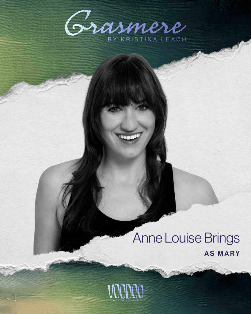 Grasmere Review: The Poet and the Muse, and the Violence of Genius 3 Promotional image for 'Grasmere' by Kristina Leach featuring Anne Louise Brings as Mary, smiling in front of a textured background.