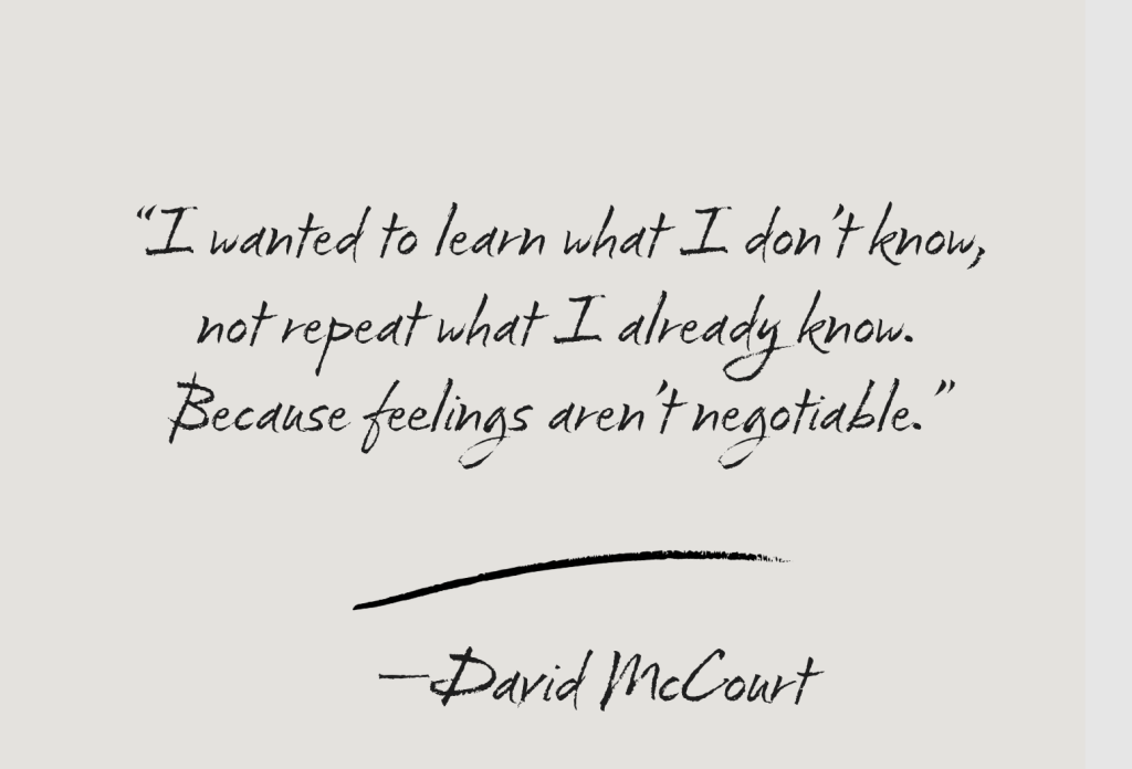Listening for the American Dream: A Conversation with David McCourt on New Documentary "Amerigo" 2 "I wanted to learn what I don't know, not repeat what I already know. Because feelings aren't negotiable." - David McCourt