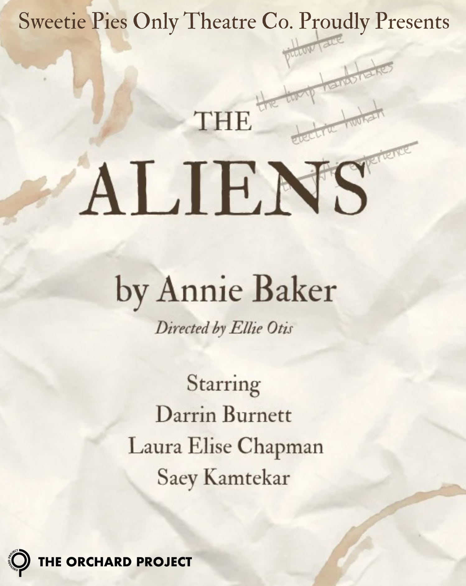 Sweetie Pies Only Theatre Co. Debuts “The Aliens” at Picnic Cafe