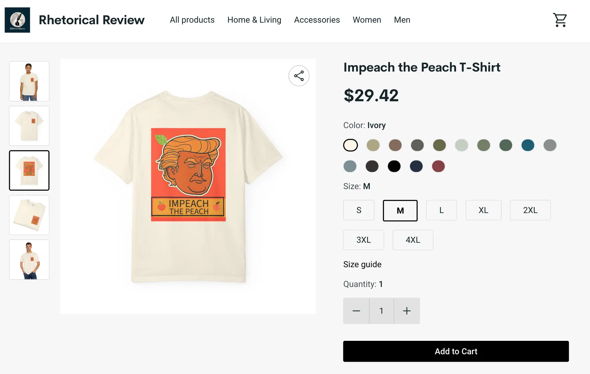 impeach the peach t shirt